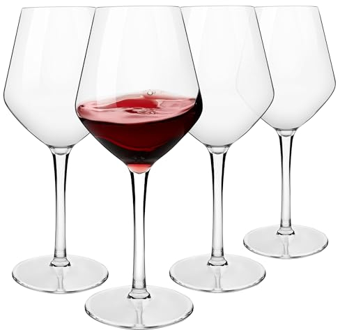 HAHASHOW Copas de Vino de Plástico Tritan Irrompible, 440ML Copas de Vino Tinto, Restaurantes y Fiestas Inastillable Juego de Copa de Vino, Juego de 4