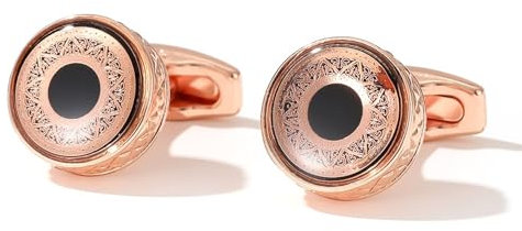 Skcess Manschettenknöpfe Herren Personalisiert Roségold, Manschettenknöpfe Runden Kupfer Manschettenknöpfe Herren 26X16X16 MM