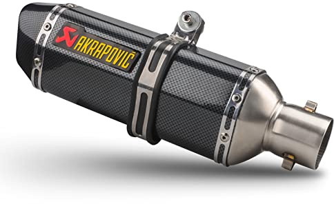 Silenciador de escape de motocicleta de entrada de 1,5-2 pulgadas, silenciador deslizante, tubo trasero estilo fibra de carbono, resistente a altas temperaturas for motocicleta ATV Dirt Bike/15