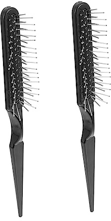 MAGICLULU Lot De 2 Brosses Démêlantes En Acier Queue De Rat Pour Coiffure Professionnelle, Taille Standard, Antistatique, Pour Techniciens De Teinture Capillaire, Coiffage Et Ajout De Volume