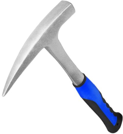 Marteau Géologique à Double Tête, 900 g - Marteau à Pic, Bec De Canard, De Prospection et De Maçonnerie pour Études Géologiques (Bleu)