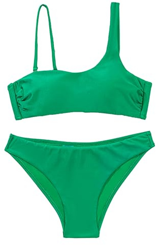 JOPHY & CO. Maillot de bain pour femme taille forte bikini de plage femme sexy Push Up rembourré soutien-gorge plage Beachwear Swimwear cod.8140, 8113-vert, M