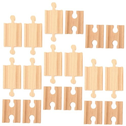 Lurrose 18 Stück Holzspielzeug Eisenbahn Gleis Für Kinder Motorikfördernd Sicher Langlebig Pädagogisches Spielzeug Holzbahn Zubehör Für Kreatives Bauen