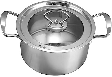 SHOWERORO Pentola Hot Pot Doppia in Acciaio Spessa Design Compartimentato per Doppia Cottura Fondo Piatto Antiribaltamento Accessorio Cucina Resistente e Facile da Pulire per Uso Domestico