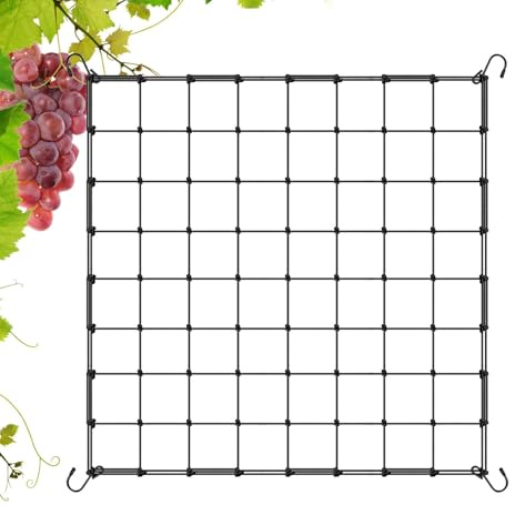 Rankgitter - Spalier für Zimmerpflanzen, Gartenschutznetz Haken Rankhilfe für Gurken Pflanzenständer Obst Hochbeet Elastisches Gartennetz inkl