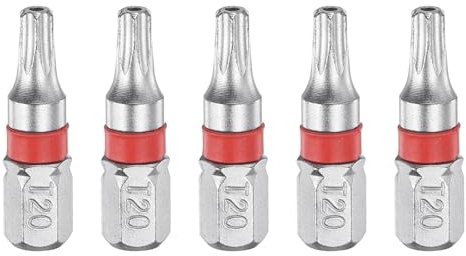 QUARKZMAN 5 st T20H torx-skruvmejsel 1/4 tum sexkantig 25 mm/1 tum längd 6-punkts magnetiska stjärnor sexkantigt huvud S2 stålspetsar elektrisk skruvmejsel med torx-huvud