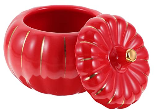 TOPBATHY Copa De Calabaza Bombón Es Tarro De Calabaza Víspera De Todos Inflable Plato De Calabaza Taza De Calabaza Tazón De Dulces De Halloween Plato De Halloween Cerámica Rojo