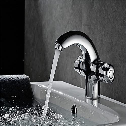 Küchenspülenarmaturen Waschraum Badezimmer Spülbecken Mischbatterien Waschbecken Messing Thermostat Kalt- und Warmwasser Doppelgriff Waschtischarmatur Waschtischarmatur