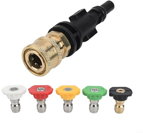 Adattatore rapido da 1/4 di pollice con kit di 5 ugelli, adattatore per idropulitrice in schiuma per lavor, Parkside PHD per VAX