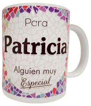 Panda Home Taza Personalizada con Nombre – Regalos Personalizados con Nombre y Texto – Tazas con Frases Originales y Divertidas – Personaliza con Nombres, Fechas o Mensajes Únicos-PATRICIA