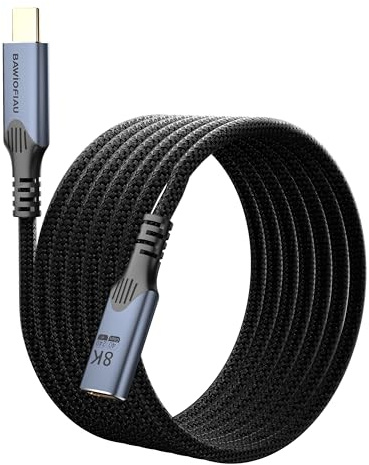 BAWIOFIAU usb verlängerung Langes 3 M Kompatibel für thunderbolt 4 verlängerung,USB C anf USB C Lade Kabel 40Gbps,USB4 Verlängerung8k/4k@60hz video, usb c verlängerungskabel 240w