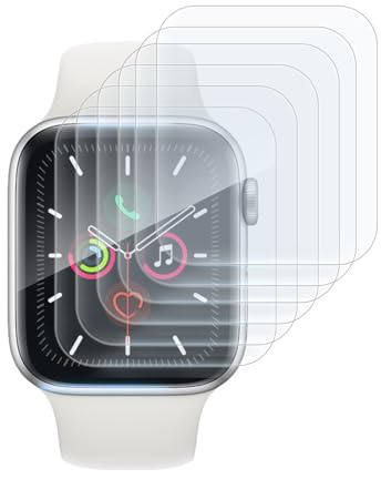 JRILUO 6 protectores de pantalla compatibles con Apple Watch de 42 mm/46 mm, flexible TPU, sin burbujas, resistente al polvo, alta definición, cobertura completa, compatible con iWatch Serie SE/SE2/4