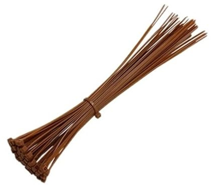 Fibbia per fascetta stringicavo, Fascette fermacavi in ​​nylon autobloccanti 3x200 in ​​plastica 100 pezzi in(Brown)