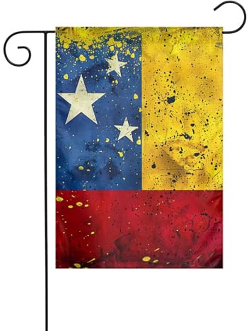 Bandera de Venezuela con impresión de Navidad para patio, 30,5 x 45,7 cm, doble cara, para exterior, árbol de Navidad, bandera decorativa de invierno
