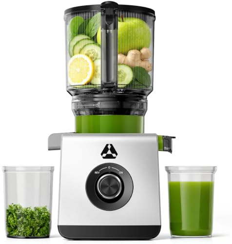 AAOBOSI Extractor de Zumos Prensado en Frío, Licuadora con Boca XL 165 mm