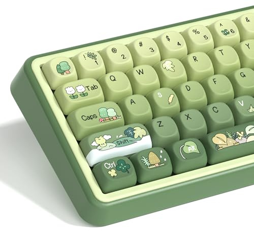LQXQ MOA PBT Keycaps, 132 Keys, Frog Design (Only Keycaps)