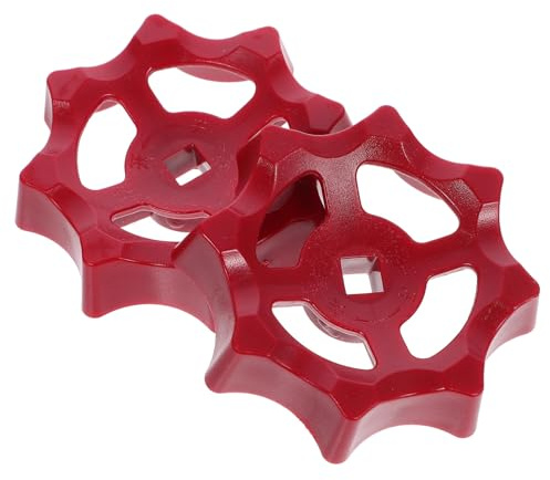 HAPINARY Manopole di Arresto Rosse in Plastica 2 Pezzi Foro Quadrato 7mm Maniglia per Valvola Facile da Usare per Impianti Idraulici e Chiusura Rapida