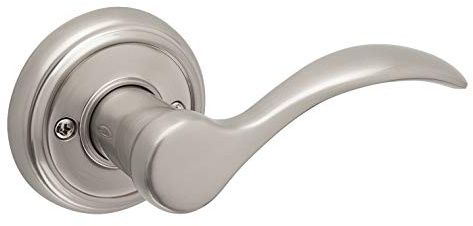 Baldwin Tobin, Half Dummy Door Right Handed Lever, Non-Turning Door Handle for Closet, French Door, With Microban Protection, in Satin Nickel