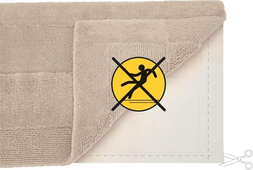 Kleine Wolke Badteppich-Unterlage Rutsch Stopp Weiß 70 x 120 cm | Für Fußbodenheizung, maschinenwaschbar, 100% Polyester