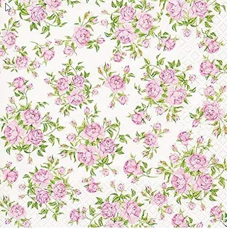 20 Servietten Little Roses – Kleine Rosen / Blumenmuster 33x33cm