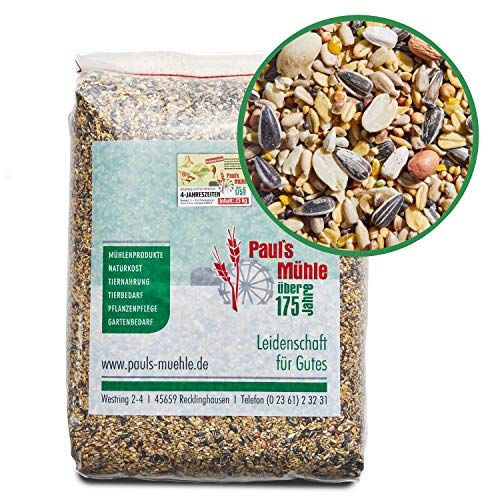 Paul´s Mühle Wildvogelfutter,Ganzjahresfutter für Wildvögel, 4-Jahreszeiten, 25 kg