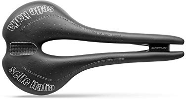 Selle Italia FLITE Titanium Superflow - Lätt Racercykelsadel med Titanram, Anatomiskt Hål och Soft Fiber-Tek Överdrag - Storlek L3, Svart