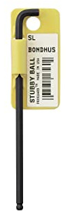 Bondhus 16510 3/16  – Juego de extremo de bola punta hexagonal llave Allen con acabado Proguard, Tagged y barcoded, brazo largo