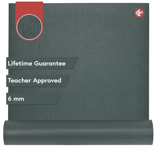 Manduka PRO Yoga Mat – Premium 6mm Thick Mat, Eco Friendly, Oeko-Tex Certified, Ultra Dense Cushioning for Support & Stability in Yoga, Pilates, Gym and Any General Fitness, Black Sage, 85 x 26