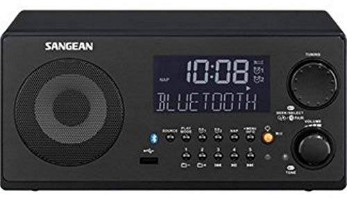 Sangean WR-22BK Digital Radio, AM/FM with Bluetooth, USB, Black