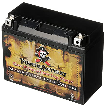 Pirate Battery YTXY50-N18L-A3 Maintenance-Free 12V 21Ah Battery Replacement for ATV, Motorcycle, Jet Skis, Scooter, UTV, and More - Nut and Bolt (T3) Terminal