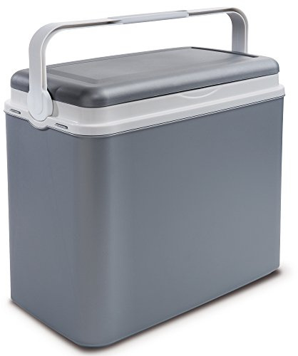 Große 24-Liter-Kühlbox, Camping, Strand, Lunch, Picknick, für isolierte Speisen + 2 Kühlakkus, grau, Cooler Box