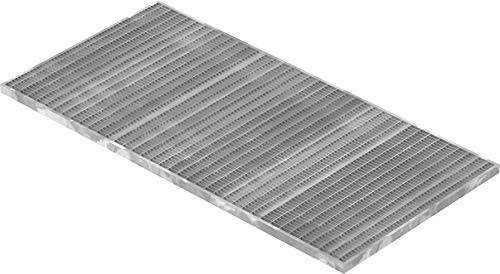 Fenau - 590 x 1190 x 25 mm - Gitterrost, MW: 30/10 mm, verzinkt, Rost für Zarge: 600 x 1200 x 28 mm, Bau-Normrost für Lichtschacht