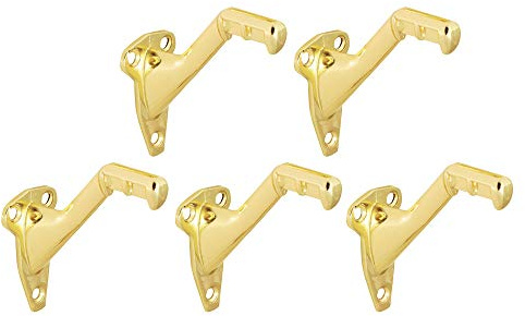 Design House 181990 Standard Handlauf Halterung, 5er Pack, Messing poliert | Wandhalterung, traditionell, Zink, 5er-Pack, Hardware, 181990
