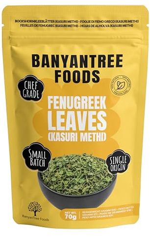 BanyanTree Foods feuilles de fenugrec séchées (Prime Kasuri Methi) 70g