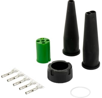 Connettore Baionetta 5-Pin Aspöck Verde Destro per Fanali Posteriori Rimorchio 12V Kit Completo con Guarnizione e Pin Cablaggio Elettrico Carrello Appendice