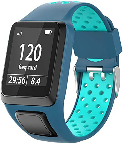 Shieranlee Watchband for TomTom Watch, Silicone Waterproof Breathable Sport Fitness Watch Strap Wristband replacement for TomTom Runner 2/ Runner 3/ Spark/Golfer 2 Sports GPS Running Smartwatch