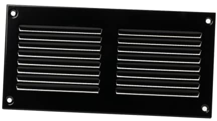 200x100mm Griglia di Ventilazione con Zanzariera - Griglie D'Aerazione in Metallo - Acciaio, Nera