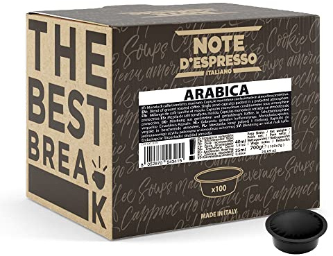 Note d'Espresso - Arabica - Dosettes de Café - Compatible avec les Machines LAVAZZA* A MODO MIO* - 100 caps