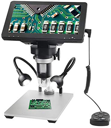 7 Inch LCD Digital Mikroskop, HD 1080P, 1200X Magnification,USB Mikroskop Kamera, 8 Einstellbares LED-Licht, Digital Microscope mit Controller (Windows & MAC OS Kompatibel)
