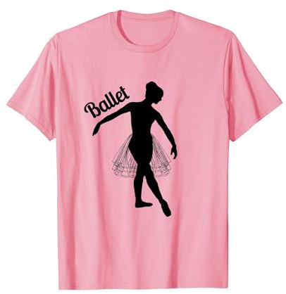 Élèves de Silhouette de Fille de Danseuse de Ballet T-Shirt, Homme, Rose, S