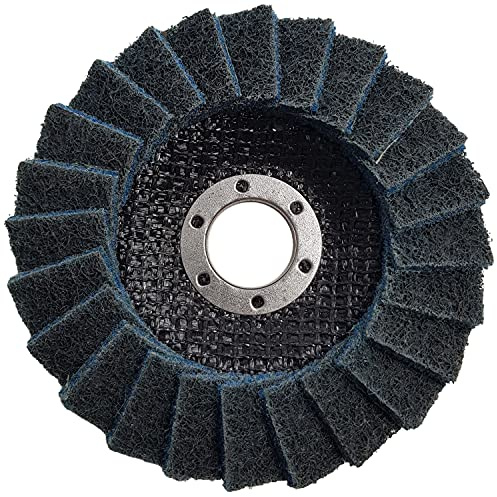 Craft-Equip Vlies-Fächerscheibe Polierscheibe Verschiedene Durchmesser und Ausführungen (125mm Vlies-Fächerscheibe Fein BLAU)