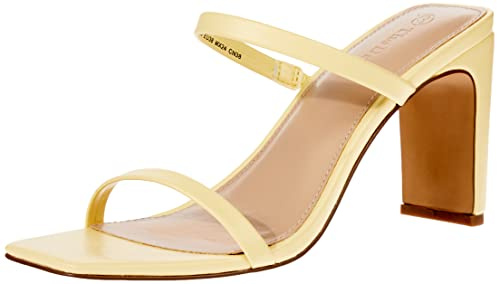 The Drop Avery Sandali con Tacco Alto a Due Cinturini da Donna, Giallo Pastello, 40.5 EU