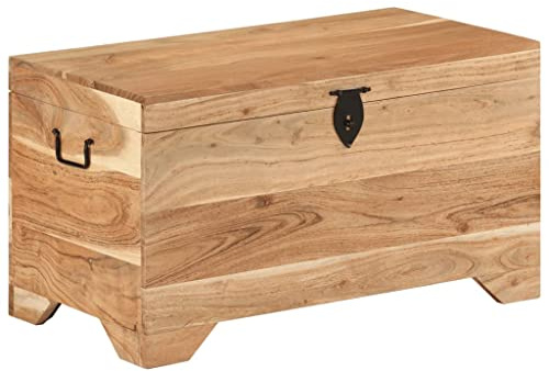 vidaXL Akazienholz Massiv Aufbewahrungstruhe Holztruhe Truhenbank Sitztruhe Couchtisch Truhe Kaffeetisch Beistelltisch Sitzbank Spielzeugkiste