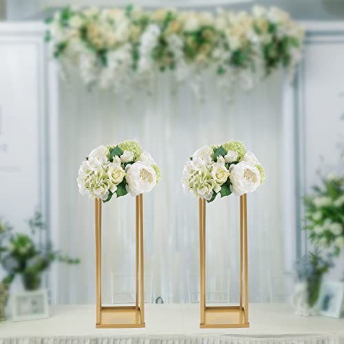 Blumensäule 2 Stück Blumenständer 60cm Metall Pflanzenständer Geometrischen Vasen Dekosäule für Hochzeit Party Wohnkulturen
