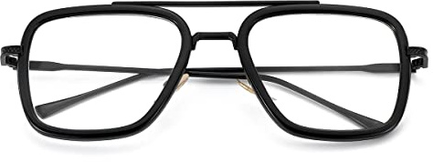 NIDOVIX Tony Stark Style Blue Light Blocking Glasses for Men Women, Iron Man and Spider-Man Computer Gaming Glasses (Black/Black)
