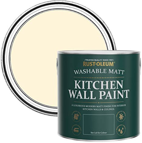 Rust-Oleum abwaschbare matte, geruchsarme beige Küchenwandfarbe - Gebrochenes Weiß 2,5 Litres