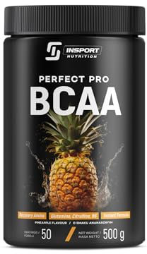 INSPORT Nutrition - BCAA PERFECT PRO - Supplément Sportif Professionnel - L-Glutamine - Vitamine B6-50 Portions - 500g Poudre - Goût: (Ananas)