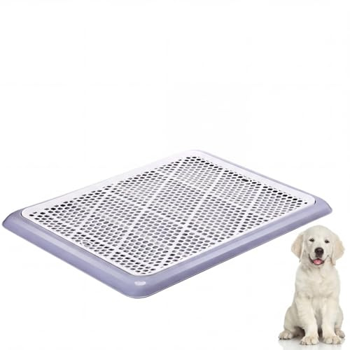 Mifoci 2 Pcs Dog Potty Tray Mesh Puppy Training Pad Holder Floor Protection Portable Pee Pad Pet Toilet Training Tray Litter Box Corner for Medium and Large Dogs (25.6 x 18.9 Inch,Gray)