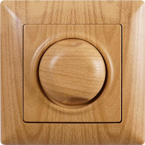 Gunsan Visage Dimmer Switch 1000 W/VA con telaio da incasso, effetto legno d'acero, regolatore di luminosità 32 A