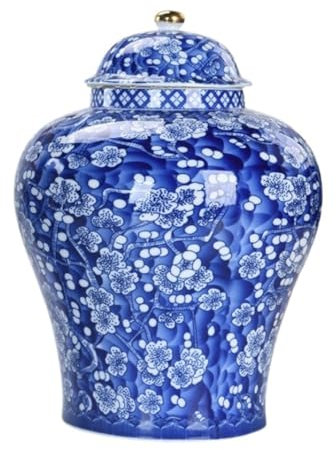 Ancien Pot de Gingembre Pot De Gingembre Pot en Céramique Florale Chinoise Porcelaine Bleue Et Blanche en Céramique Temple Floral Vase De Pot De Gingembre Vintage Vase en Porcelaine (Color : Blu, Si